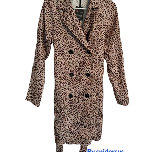 NWT n:Philanthropy Electric SEXY TRENCH COAT in Blossom Leopard Sz Small - Picture 2 of 7